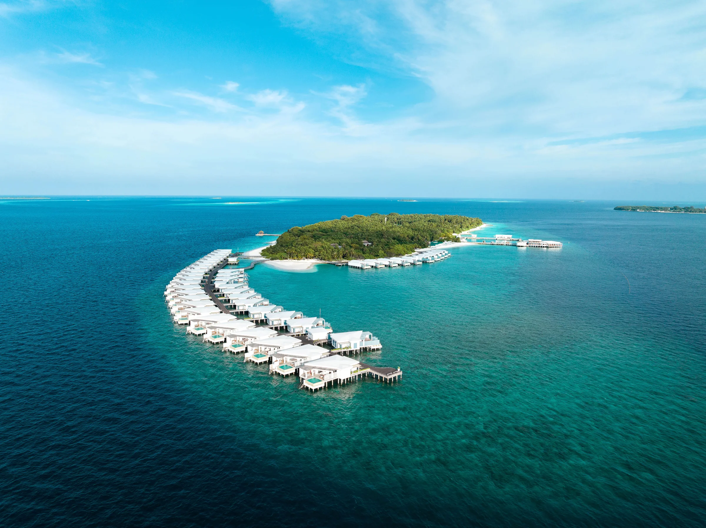 Aerial view of the island, Amilla Maldives