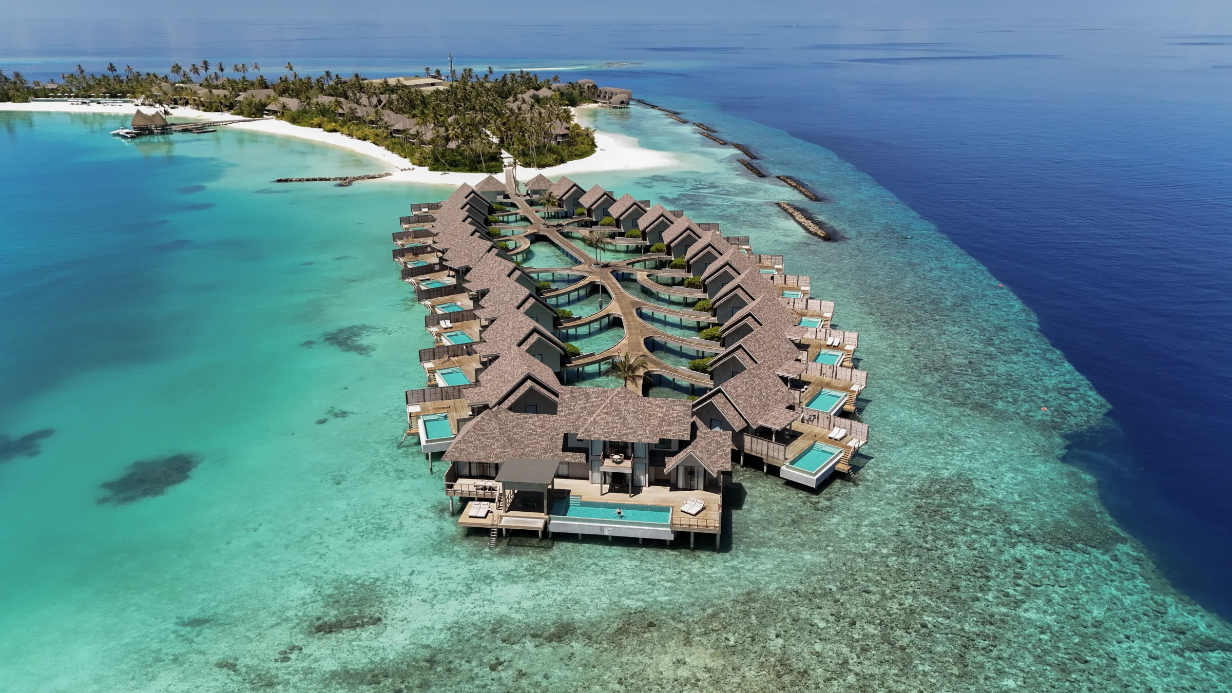 Aerial view of the island, Ananea Madivaru Maldives