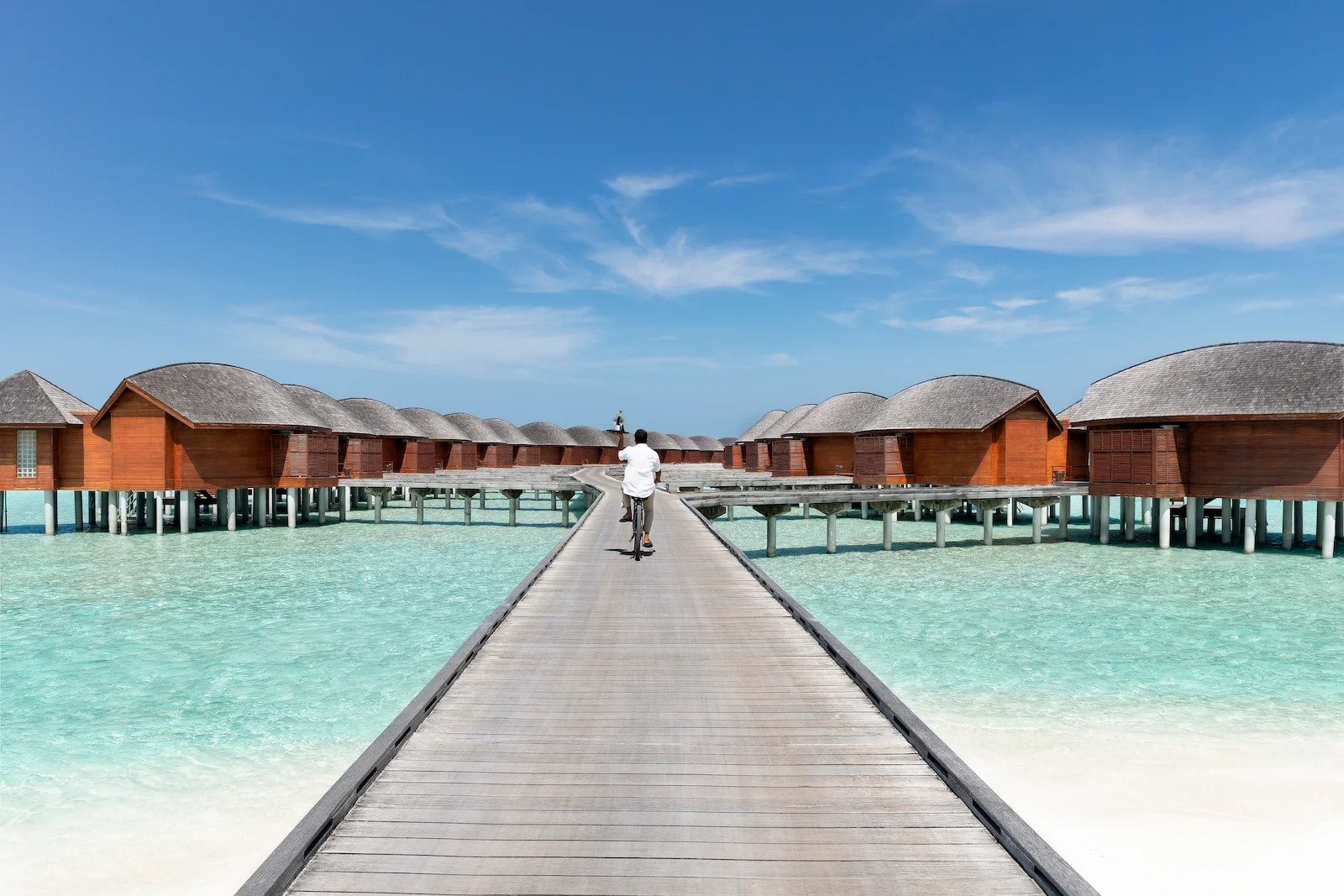 Jetty to the overwater villas, Anantara Dhigu