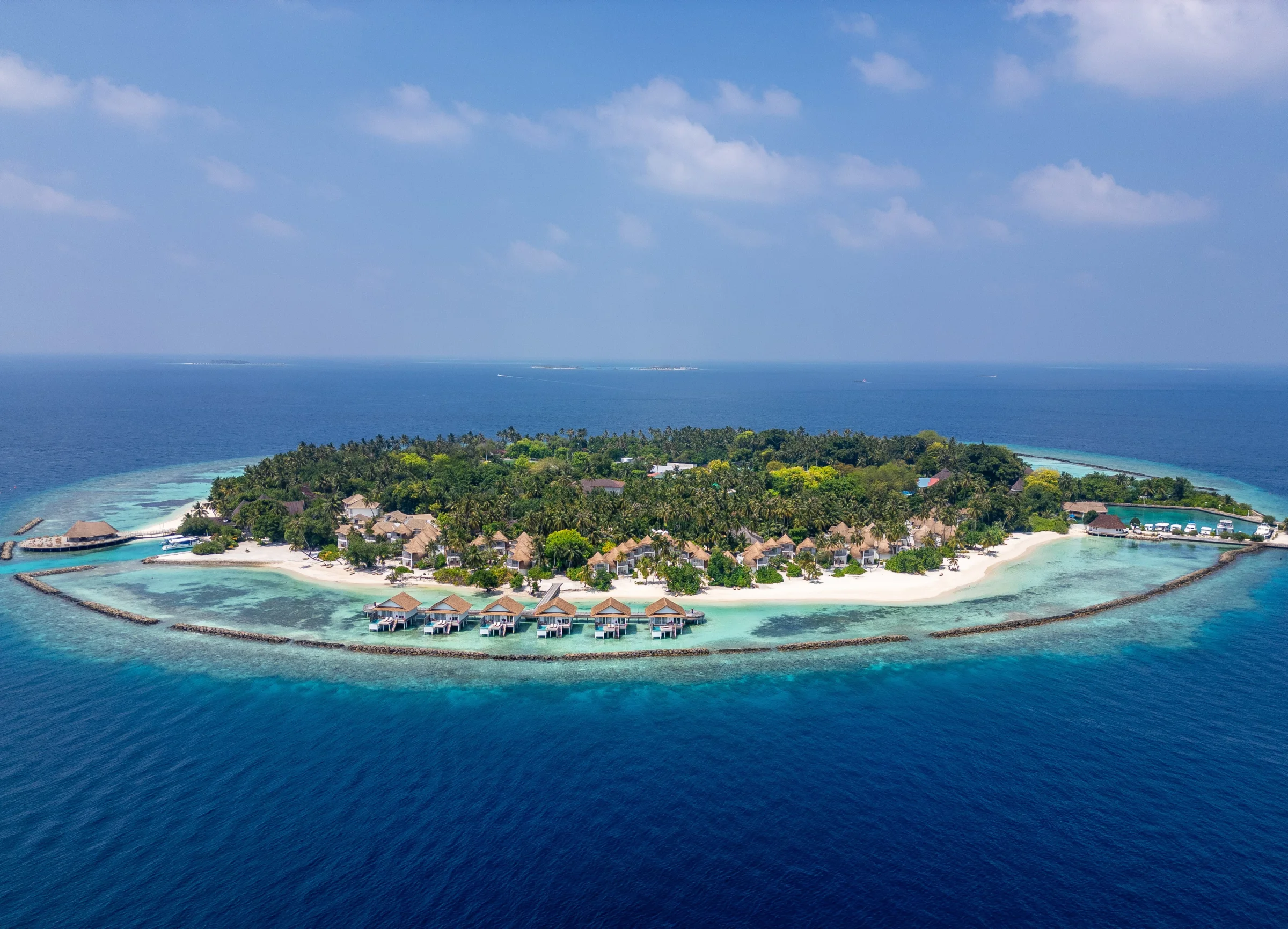 Aerial view of the island, Bandos Maldives