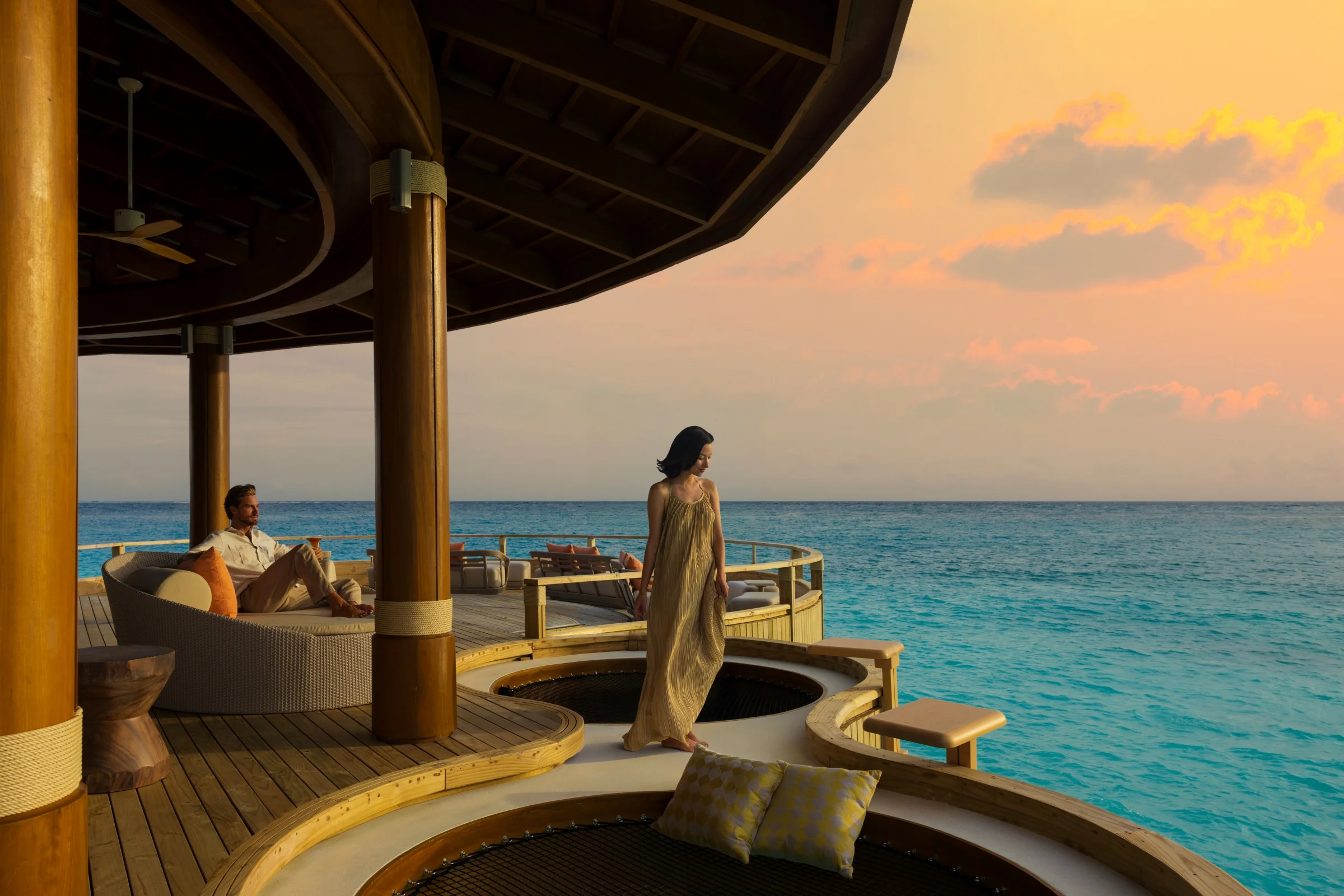 Sunset view from a villa terrace, Centara Grand Lagoon Maldives