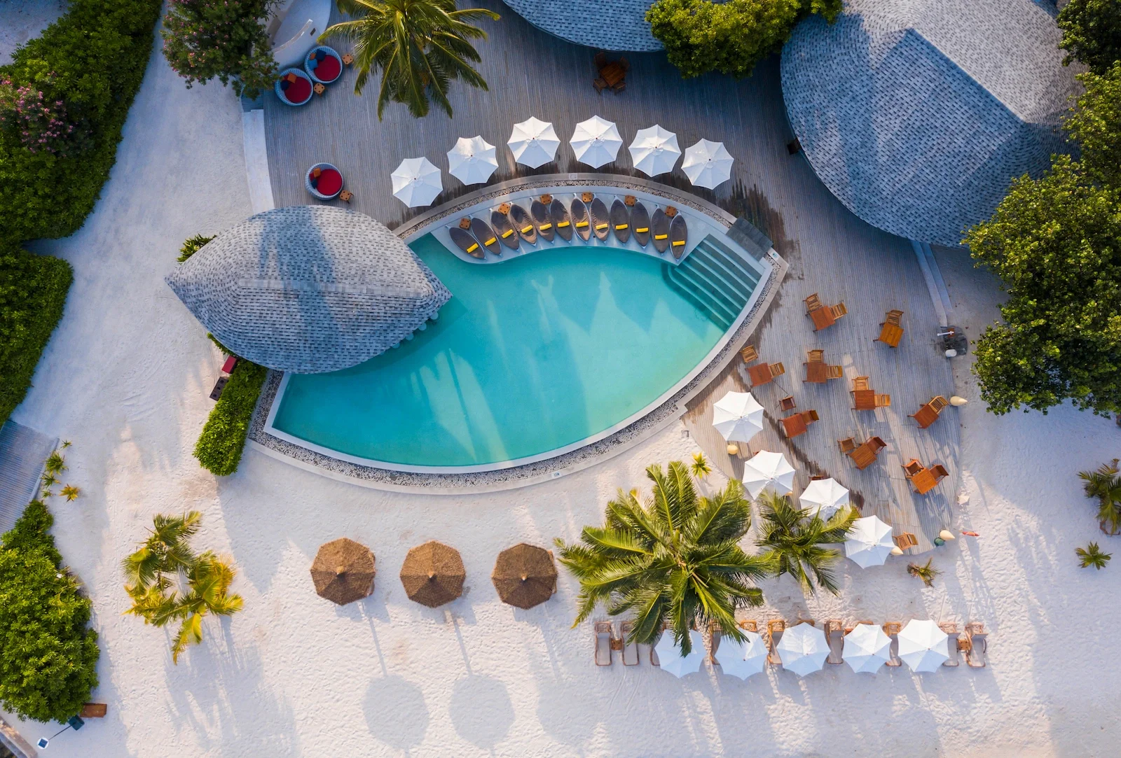 Aerial view of the swimming pool, Centara Ras Fushi