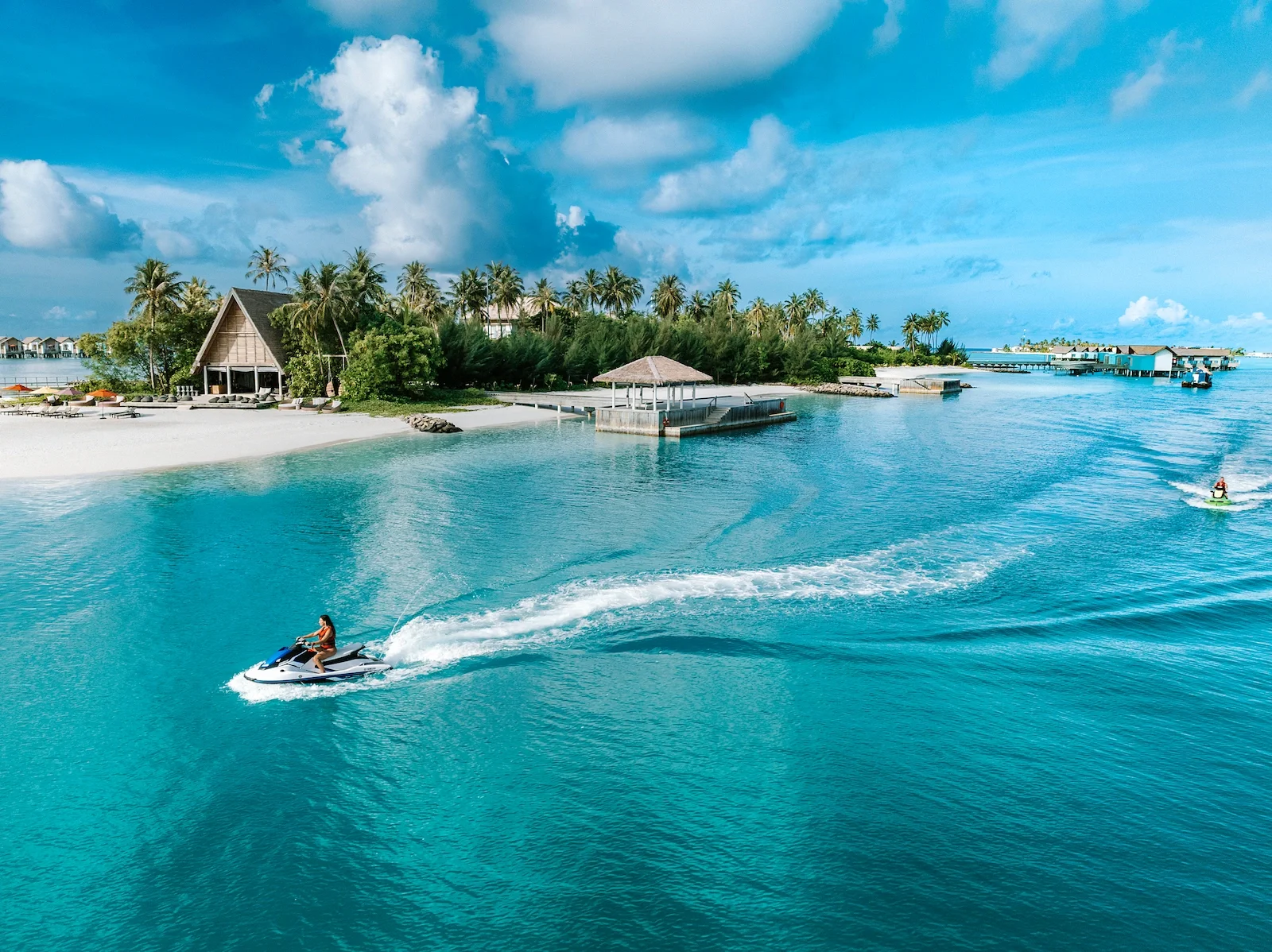 Jet ski off the island, Hard Rock Hotel Maldives