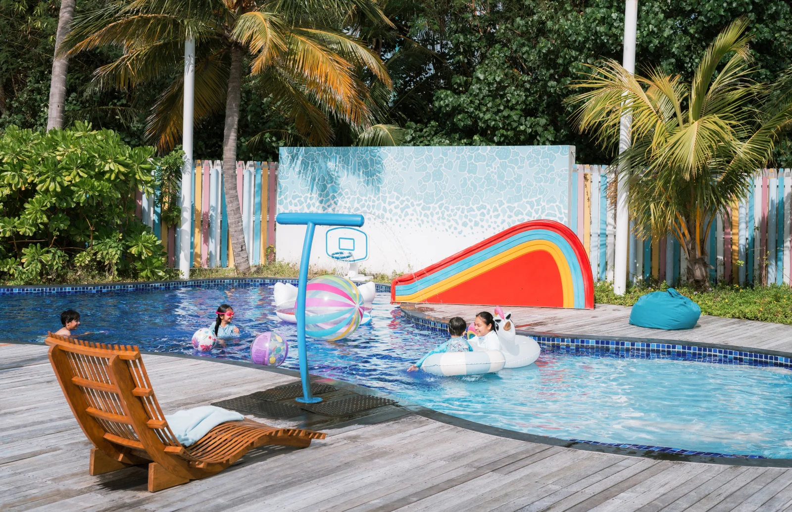 Kids' Club Outdoor Pool Party, Hilton Amingiri Maldives