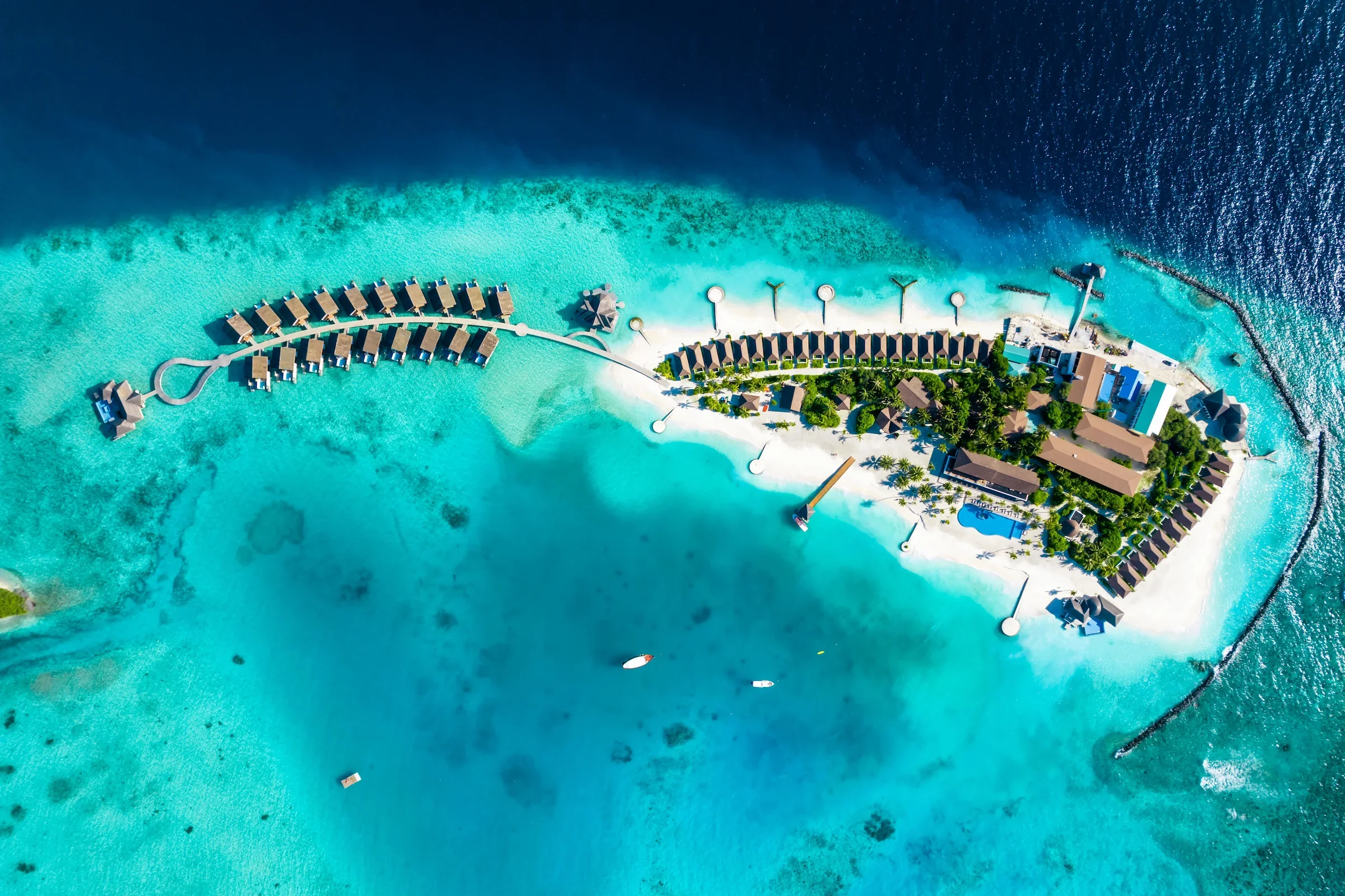 Aerial view of the whole island, NOOE Maldives Kunaavashi