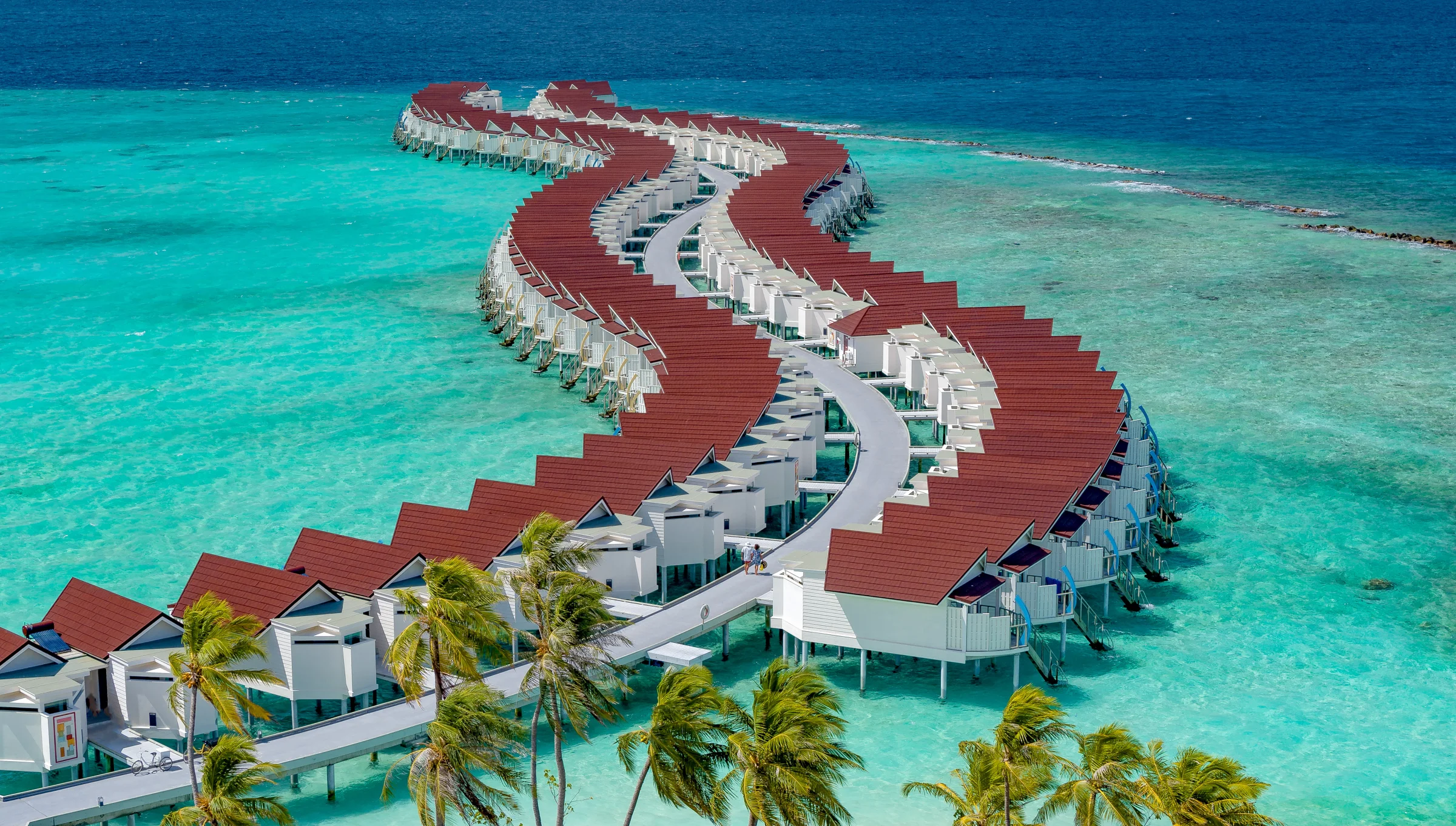 Aerial view of the island, OBLU Xperience Ailafushi