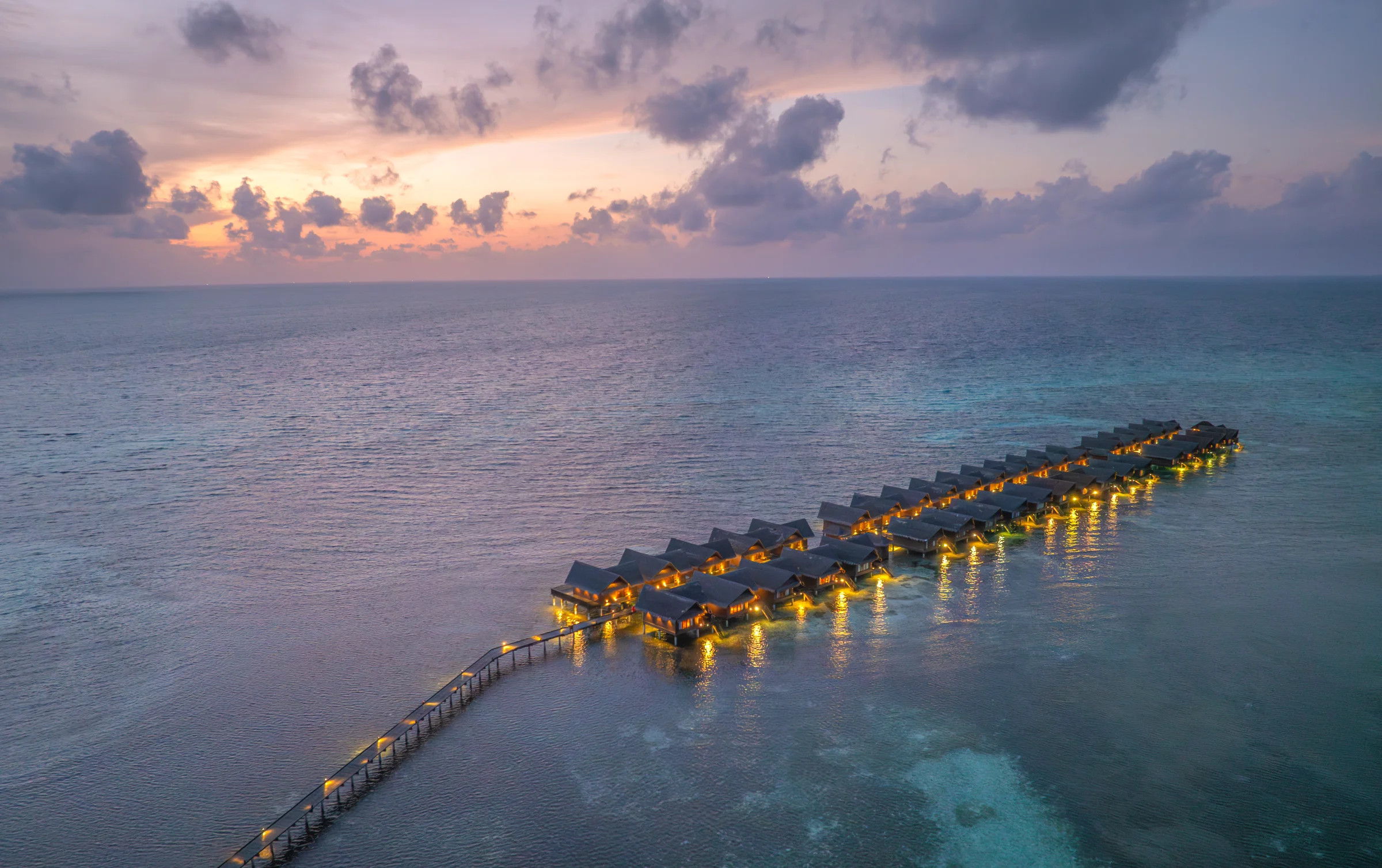 Aerial view of the Ocean Villas, Adaaran Select Hudhuranfushi