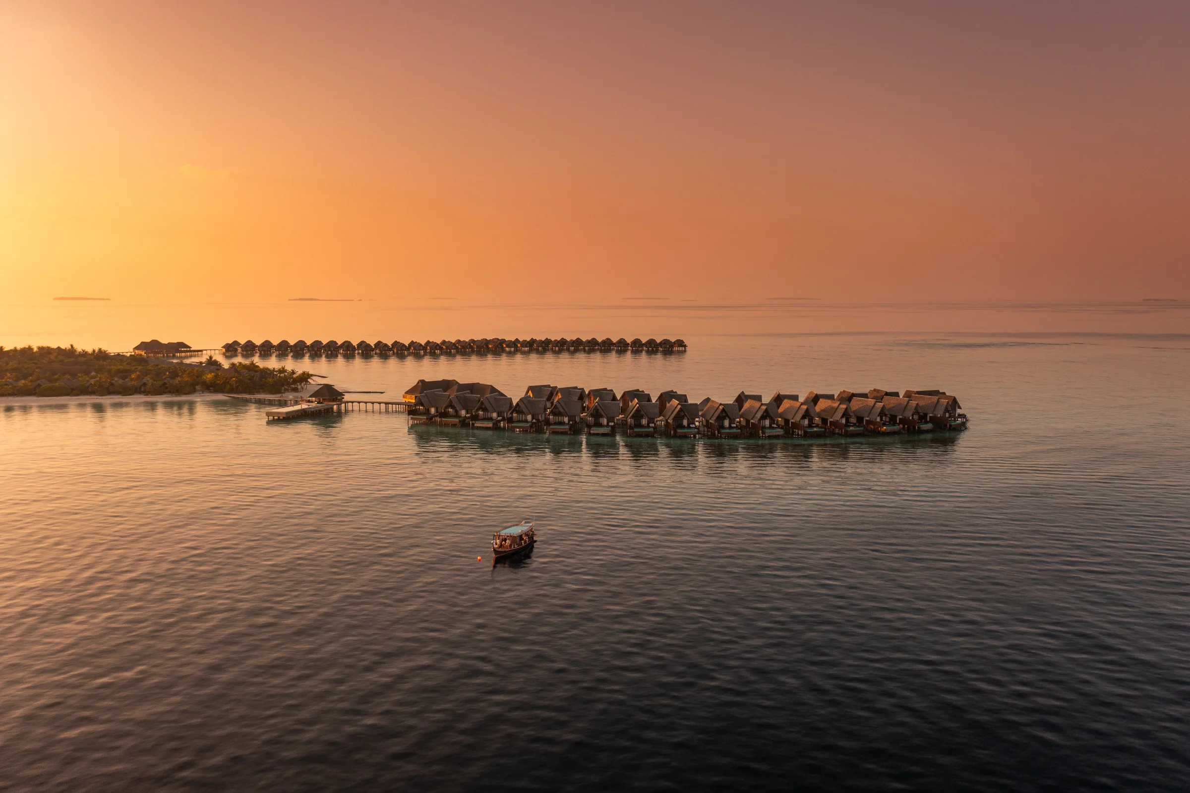 Aerial view of the island at sunset, Heritance Aarah