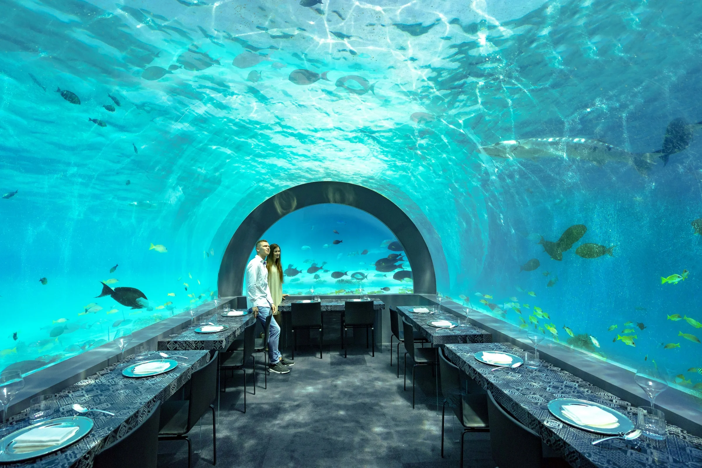 Inside the H2O underwater restaurant, You&Me by Cocoon