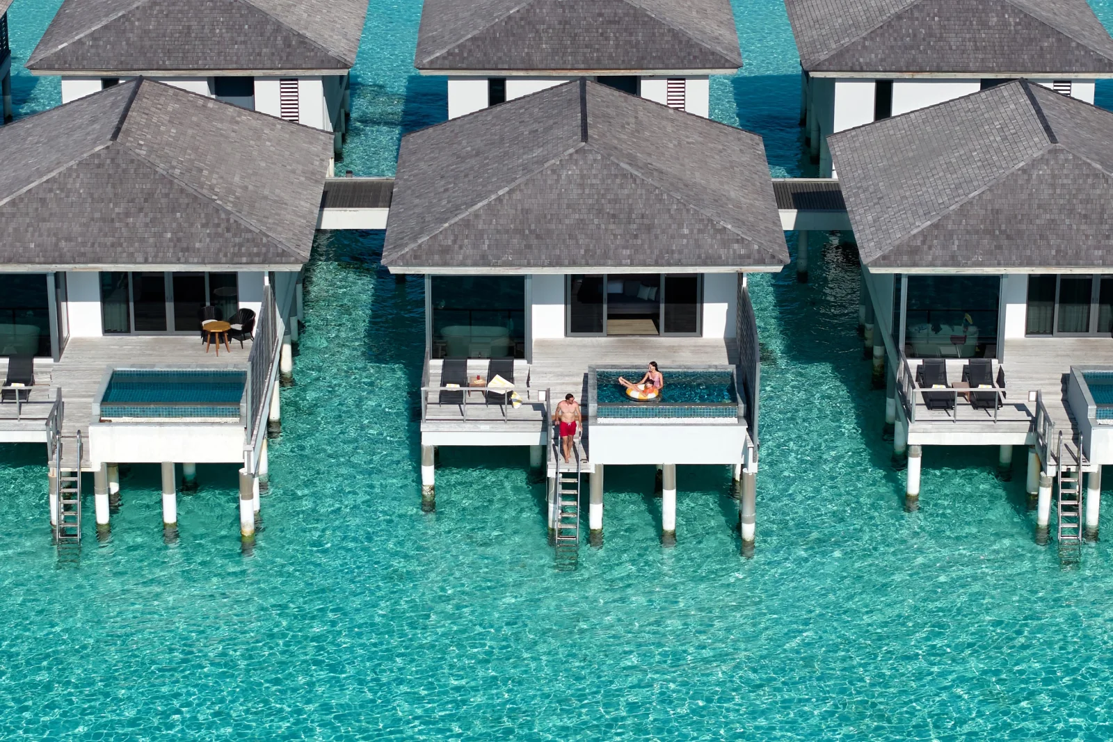 Family Overwater Villa with pool aerial, Le Méridien Maldives