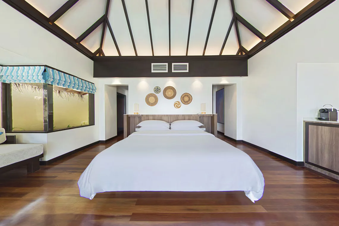 Ocean Pool Villa Bedroom, Sheraton Maldives Full Moon Resort & Spa