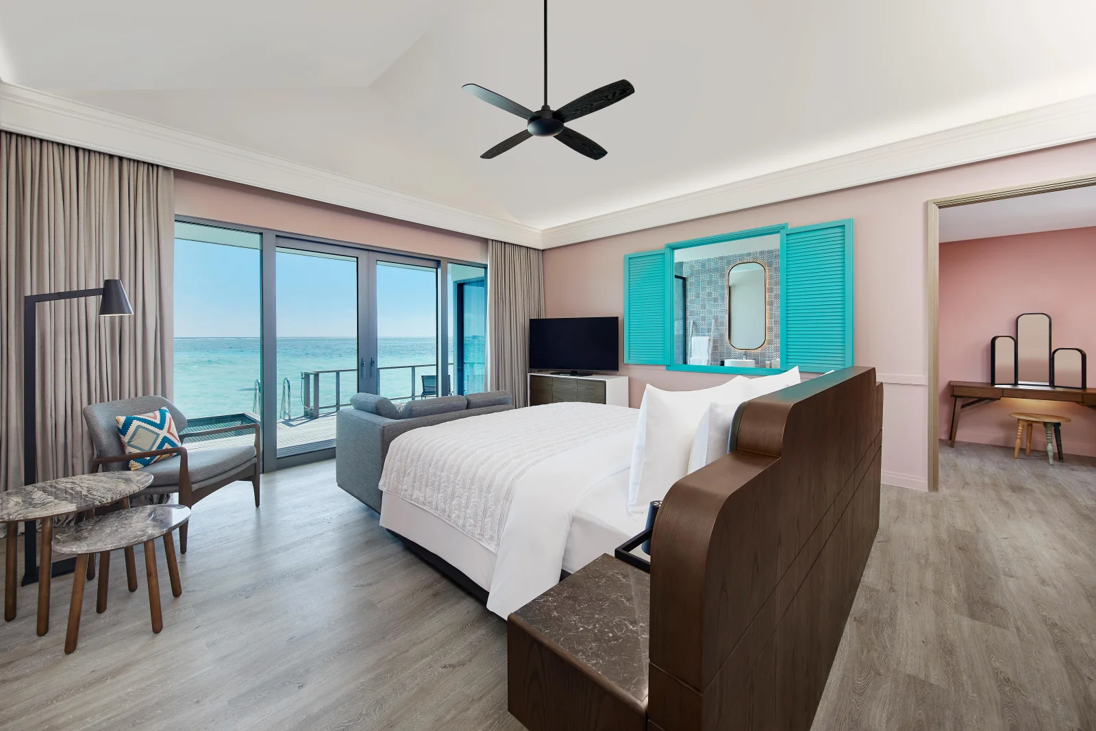 Sunset Overwater Villa Bedroom, Le Méridien Maldives