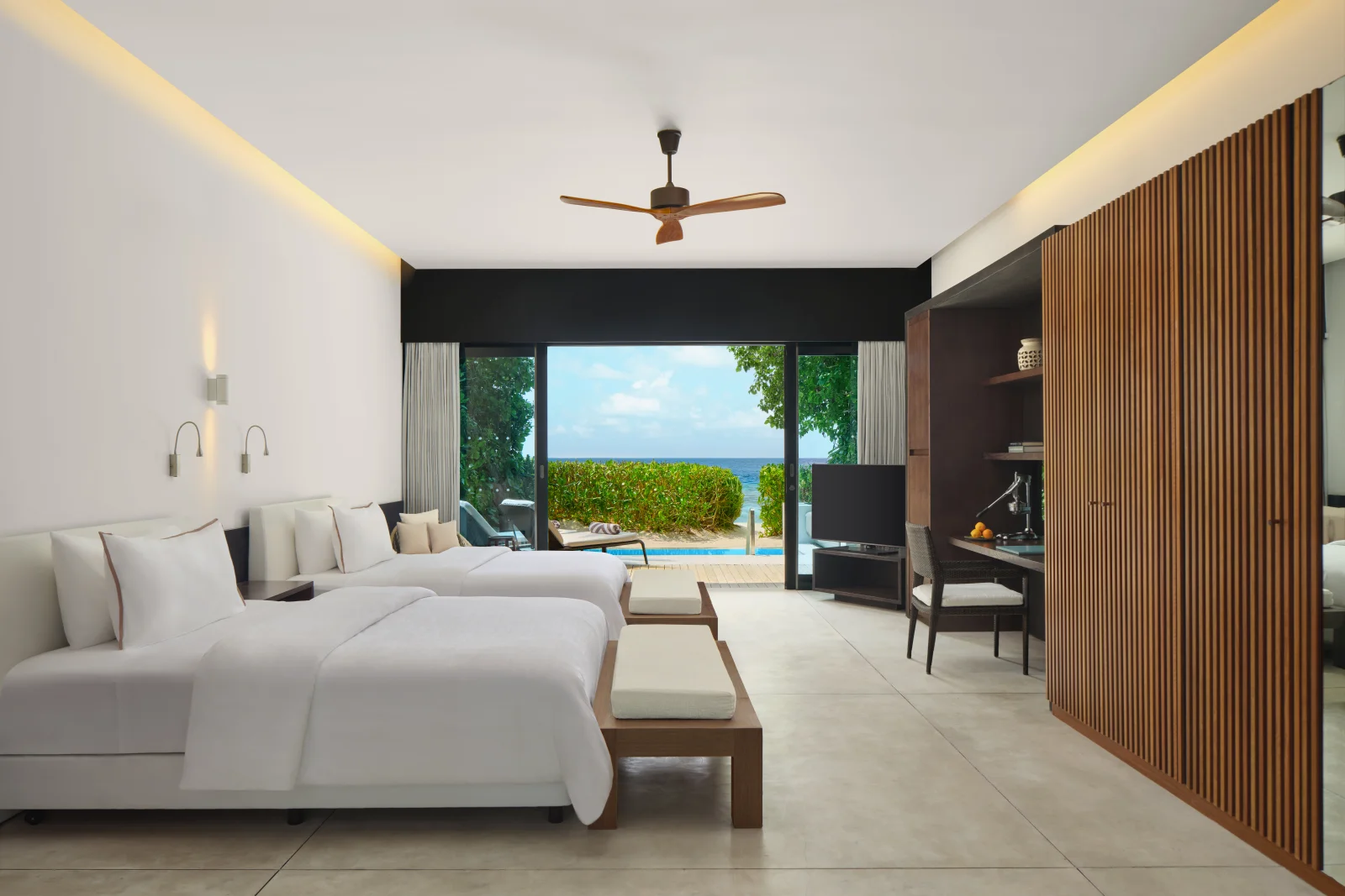 Family Beach Villa Bedroom, The Westin Maldives Miriandhoo Resort